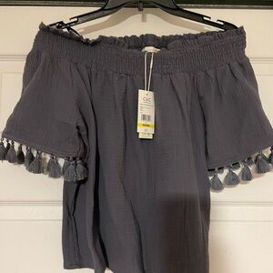 C&C California Grisaille off the shoulder Top